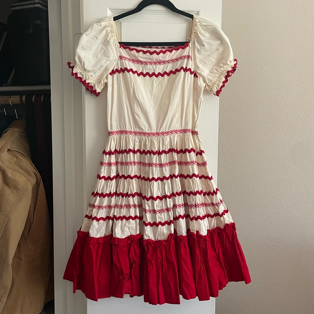 Vintage 1950’s Western Red and White Dance Dress